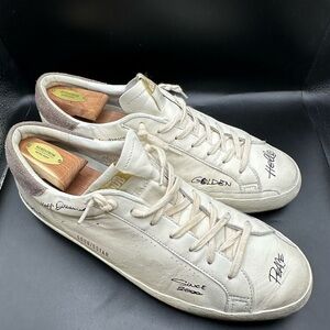 Golden Goose Cream Signature Super Star Sneakers EU45
